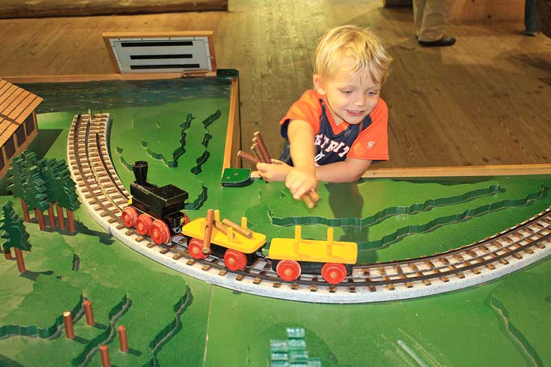 hands on exhibets at the logging museum